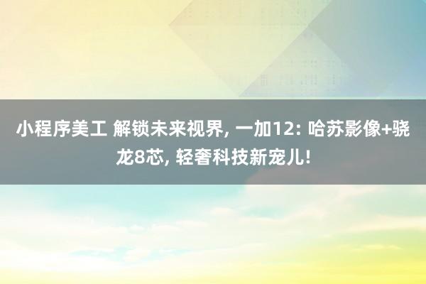 小程序美工 解锁未来视界, 一加12: 哈苏影像+骁龙8芯, 轻奢科技新宠儿!