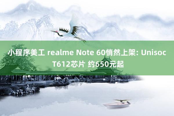 小程序美工 realme Note 60悄然上架: Unisoc T612芯片 约650元起